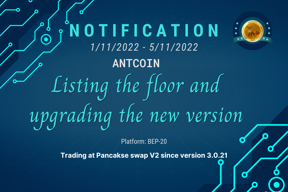 Thông báo từ AntCoin đến cộng đồng